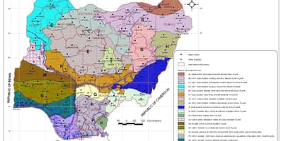 Kat jeyografik nan nijerya montre diferan zòn vejetasyon